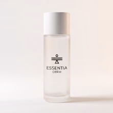 Cosmetics product bottle photographed in the brand's soft natural light