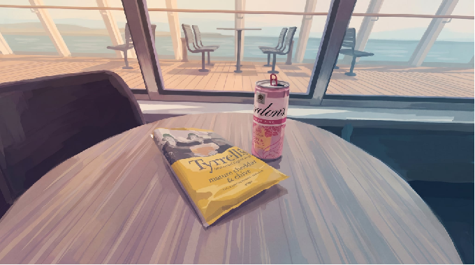 Abni output — branded snack and drink scene